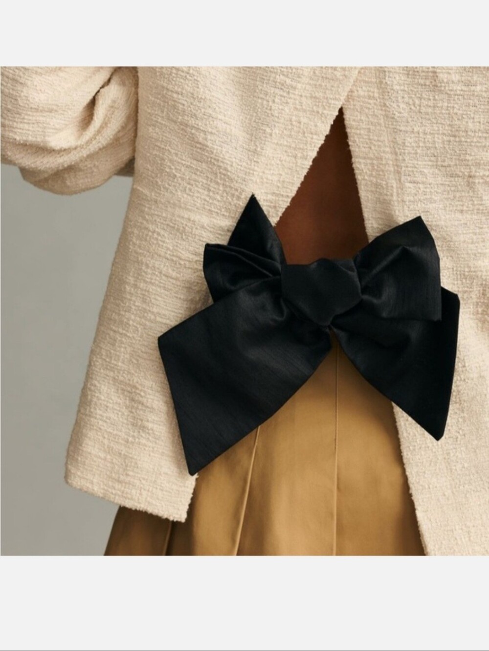 NWT Anthropologie "Back-Bow Sweatshirt" Ivory Cream | Women's Size XSP - Picture 3 of 13